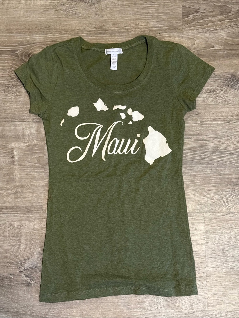 Maui Hawaii Exclusive Hawaiian Islands Green Shirt Top